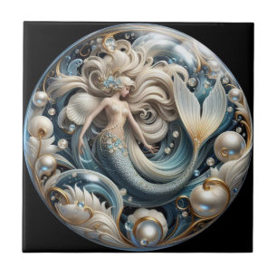 Carreau Faux Pierres Précieuses Sirène Art Nouveau Effet