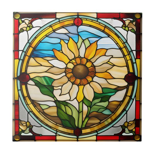Carreau Faux Vitrail Tournesol (Devant)