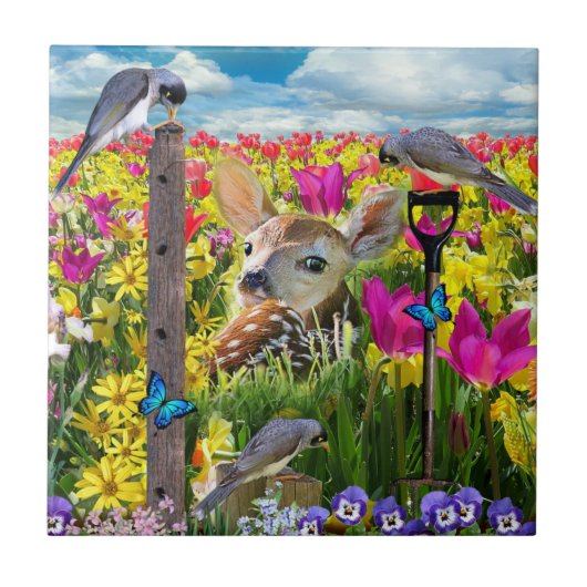 Carreau Fawn Birds (Devant)