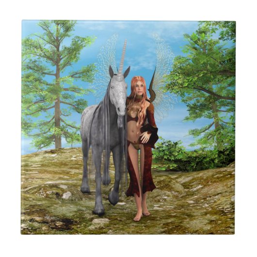 Carreau Fée avec licorne (Devant)