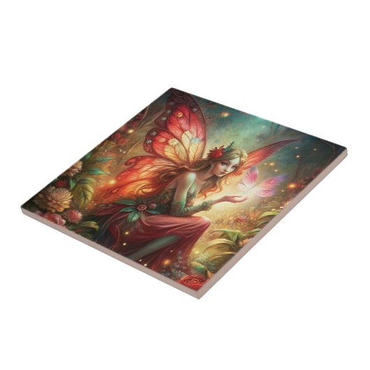 Carreau Fée en rouge (Côté)