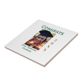Carreau Félicitations diplômé vert or année 20XX nom simpl (Côté)