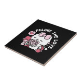 Carreau Feline the Love - Design de chat de la belle Valen (Côté)