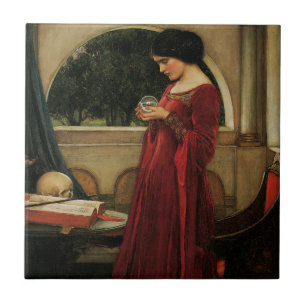 Carreau Femme à la boule de cristal, peinture de Waterhous