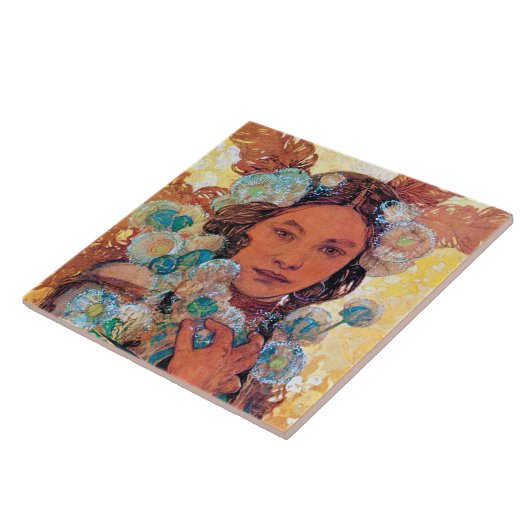 Carreau Femme amérindienne, Mucha (Côté)