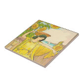 Carreau Femme Art Nouveau avec des tournesols (Côté)