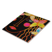 Carreau Femme aux papillons Art Abstrait (Côté)