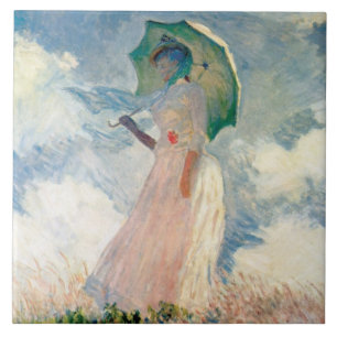 Carreau Femme avec Parasol Promenade Monet