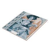 Carreau Femme avec Rose, Mucha (Côté)