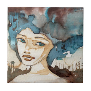 Carreau Femme bleue