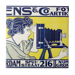 Carreau Femme caméra, photographe, Van Caspel