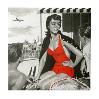 Carreau Femme chaude rouge