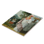 Carreau Femme créole indienne occidentale avec son employé (Côté)