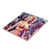 Carreau Femme d'horreur vintage (Côté)