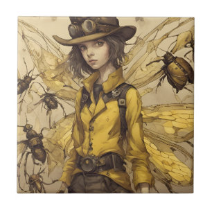Carreau Femme d'insectes Steampunk