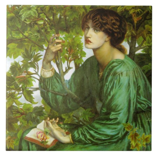 Carreau Femme en vert (Le rêve du jour) (par D.G. Rosetti) (Devant)