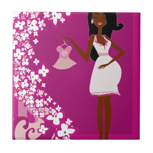 Carreau femme enceinte noire (Devant)