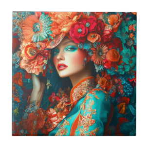 Carreau Femme Fleur