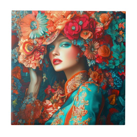 Carreau Femme Fleur (Devant)