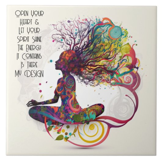 Carreau Femme inspirée Open Heart Carrelage en céramique (Devant)