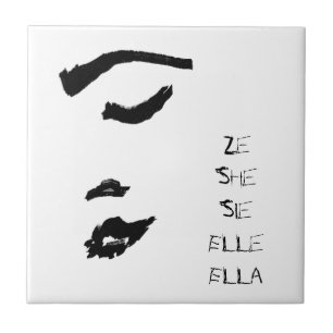 Carreau Femme Lady Face Sketch She Ze Elle Ella Sie