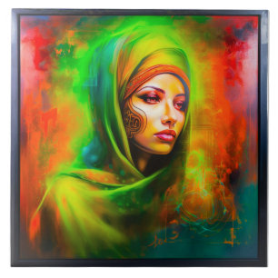 Carreau Femme mystique aux couleurs du néon
