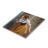 Carreau Femme qui écoute aux portes (par Eugene de Blaas) (Côté)