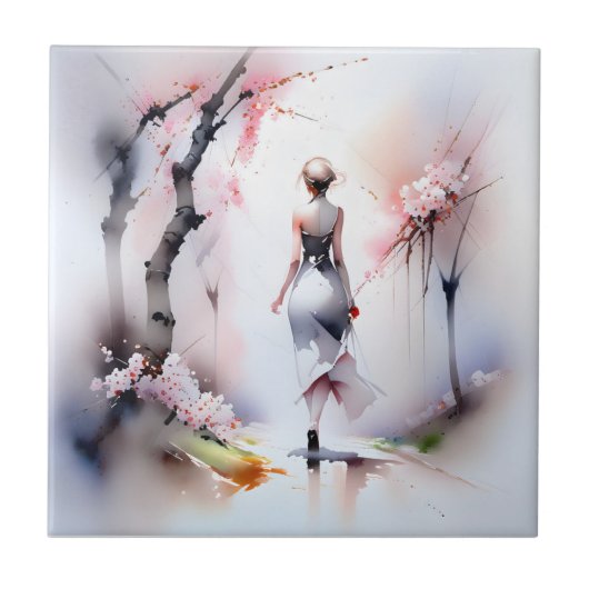 Carreau Femme solitaire marchant (Devant)