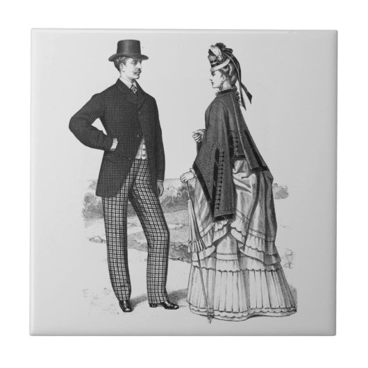 Carreau Femme Victorian Black Grey Homme Élégante (Devant)