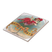 Carreau Femme victorienne Champagne Rouge Happy (Côté)