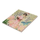 Carreau Femme victorienne florale rose Régence (Côté)