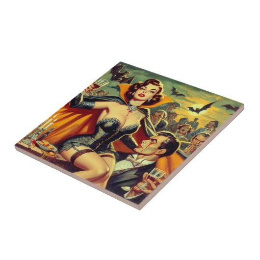 Carreau Femme vintage Vampire (Côté)