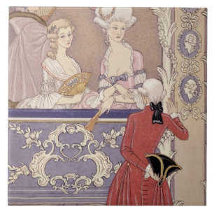 Carreau Femmes dans une boîte de théâtre, illustration 