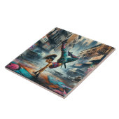 Carreau Femmes en action de Breakdancer Silhouette de New (Côté)