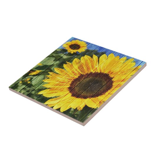 Carreau Fence painted de Sunflowers (Côté)