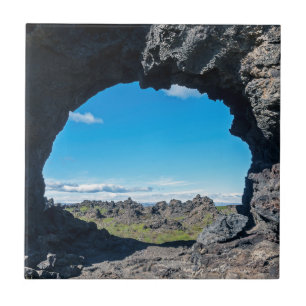 Carreau Fenêtre de lave à Dimmuborgir, région de Myvatn - 