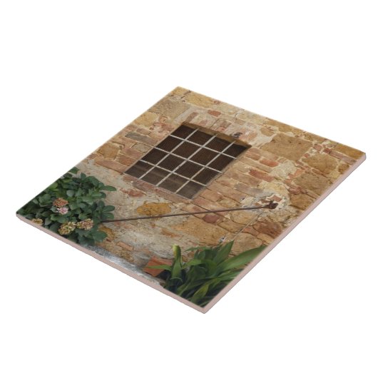 Carreau Fenêtre et mur en pierre ancienne, Pienza, Italie (Côté)