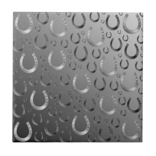 Carreau fer à cheval, argent, gris motif, chance, motif,
