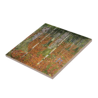 Carreau Ferme de Gustav Klimt- avec des arbres de bouleau