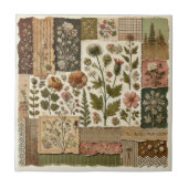 Carreau Ferme rustique Sage Green Patchwork Quilt Floral (Devant)