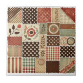 Carreau Ferme rustique Terracotta Quilt Patchwork Floral (Devant)