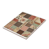 Carreau Ferme rustique Terracotta Quilt Patchwork Floral (Côté)
