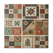 Carreau Ferme rustique Terracotta Quilt Patchwork Floral (Devant)