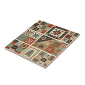 Carreau Ferme rustique Terracotta Quilt Patchwork Floral (Côté)