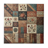Carreau Ferme rustique Terracotta Quilt Patchwork Floral (Devant)
