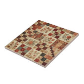 Carreau Ferme rustique Terracotta Quilt Patchwork Floral (Côté)