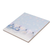 Carreau Festif boules de Noël en argent sur la neige (Côté)