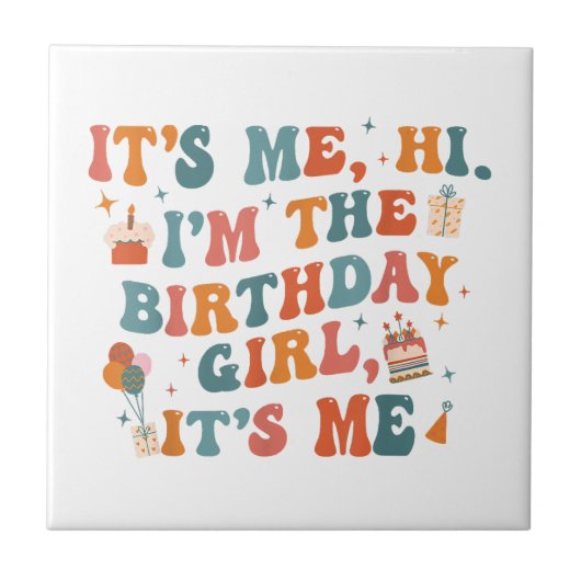 Carreau Fête Anniversaire Unique C'Est Moi Bonjour Im L'An (Devant)