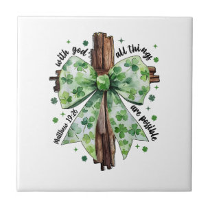 Carreau Fête de la Saint-Patrick Foi chrétienne Trèfle Trè