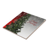 Carreau Fête de Noël Arbre vert Rouge Argent Flèches (Côté)